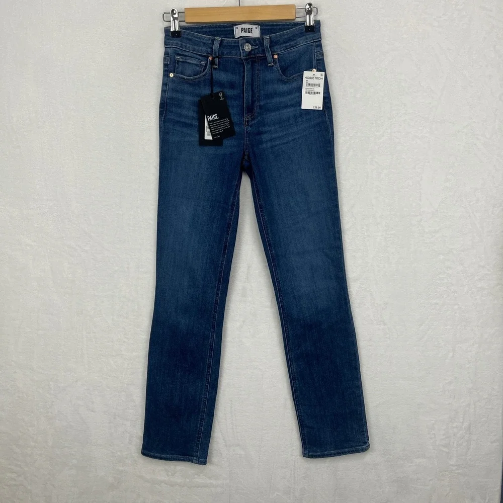 PAIGE Jeans Cindy High Rise Straight Ankle‎ Women's sz 24 Blue Legendary NWT